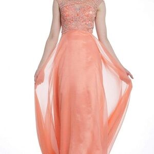 Elegant Peach Evening Gown